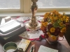 Bouquet on my chair-side table