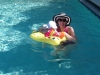 Keely and Annabelle in the pool;