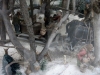 Diorama of wooden gathering tank on sled