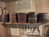 Collection of wooden sap buckets from 19th century